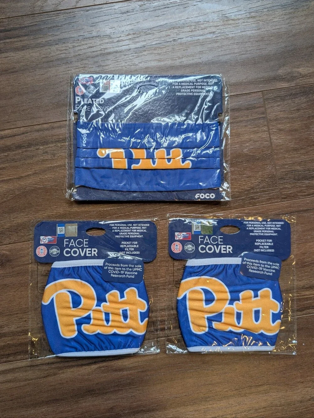 University Of Pittsburgh Pitt Face Mask Bundle Of 3